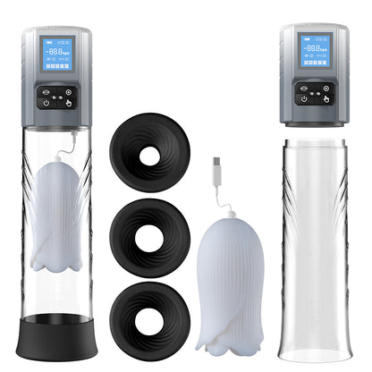 Penispumpe mit 10 Vibrations- und 6 Saugmodi, Penisverlängerung für Männer