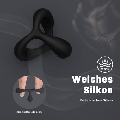 Penisringe drei Ringe Schwarz Härter Länger Größer - acmejoy-de