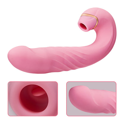 Weiblicher rosa Vibrator für Paare 10  Saugen Vibrieren 3 Stoßen