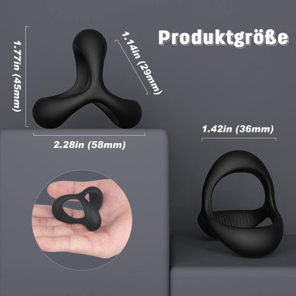 Penisringe drei Ringe Schwarz Härter Länger Größer - acmejoy-de